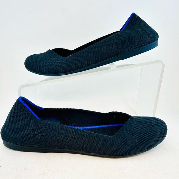 Rothy's Black Round Toe The Flat Slip On Knit Ballet Flats, size 7 EU 37.5 - Picture 4 of 13